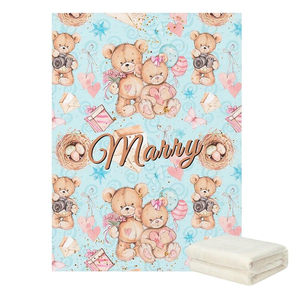 Bear Name Baby Blanket
