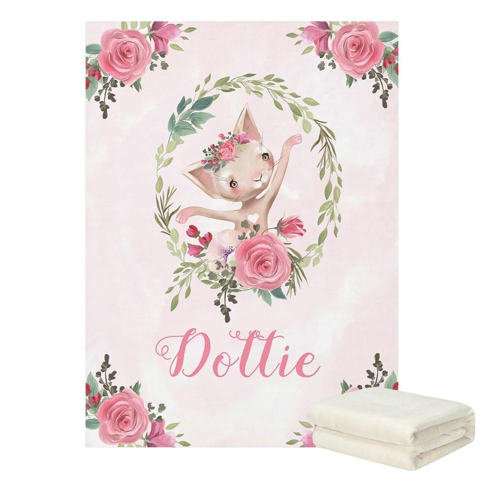 Personalized Ballet Kitten Blanket