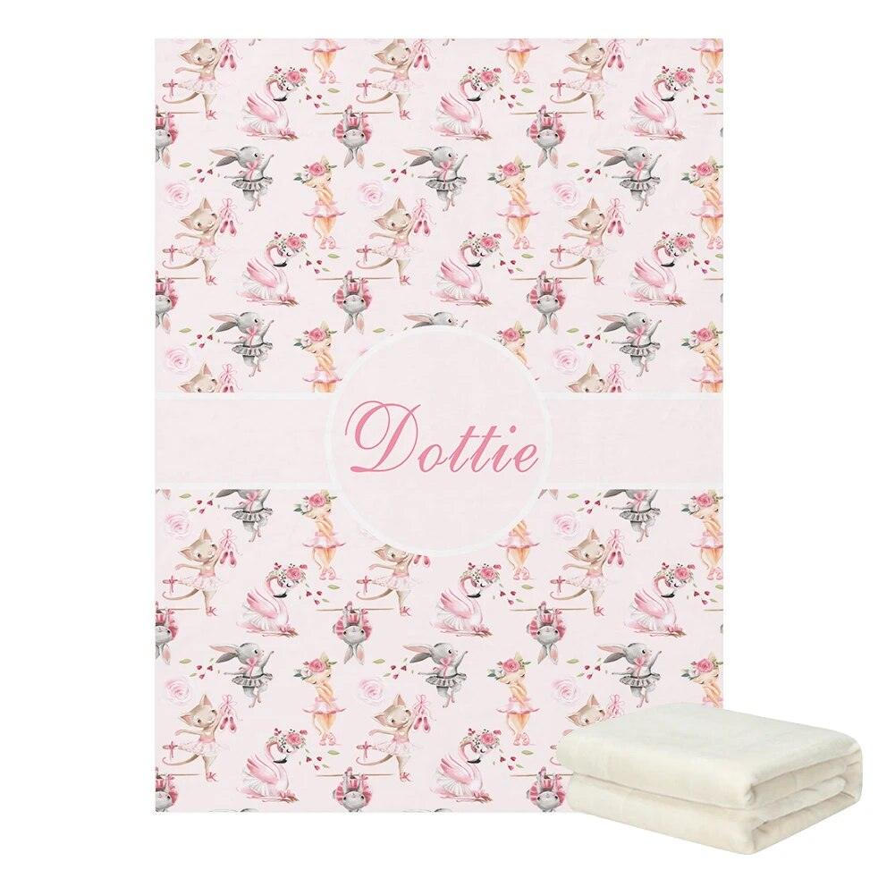 Personalized Ballet Kitten Blanket