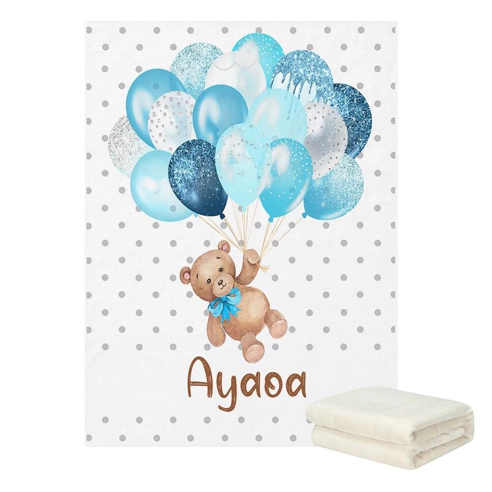 Floral Bear Name Blanket