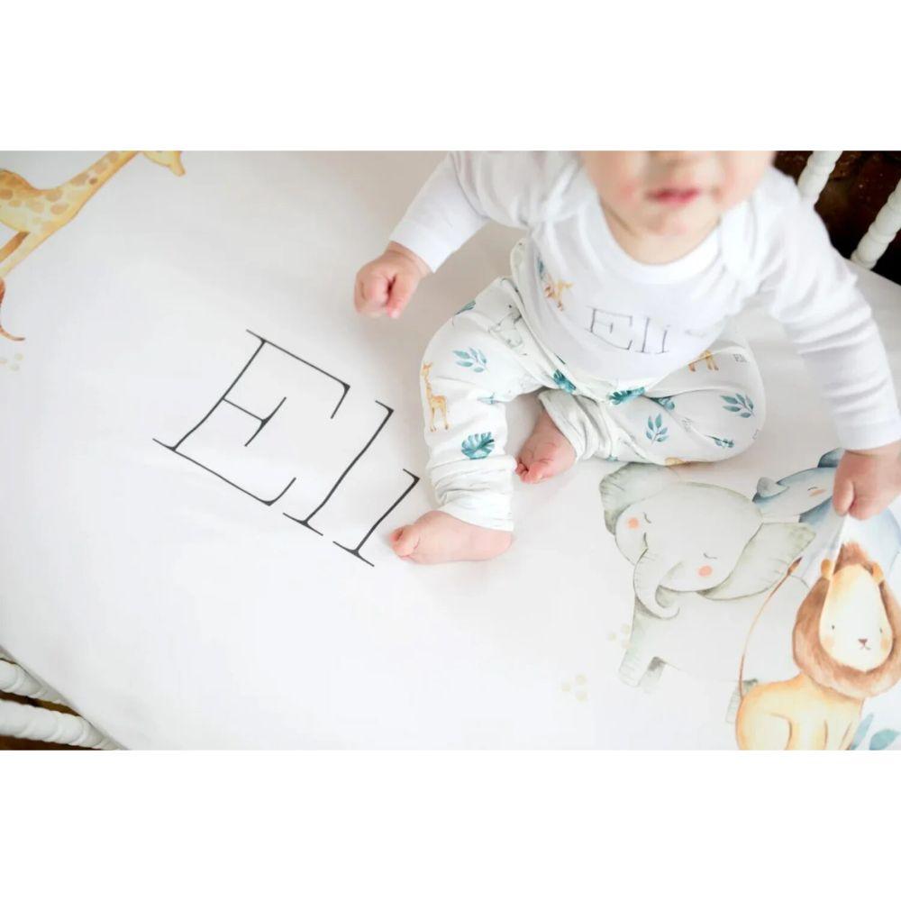 Custom Name Jungle Animals Crib Bedding