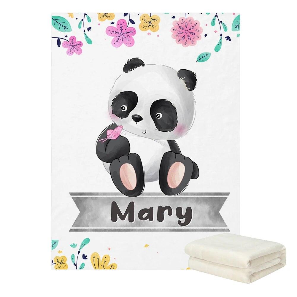 Playful Panda Name Blanket
