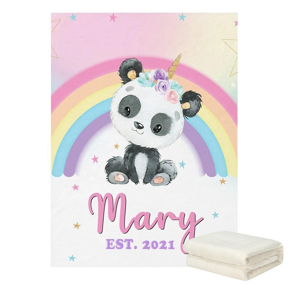 Playful Panda Name Blanket
