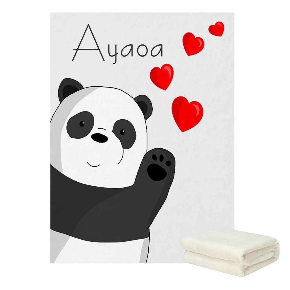Playful Panda Name Blanket