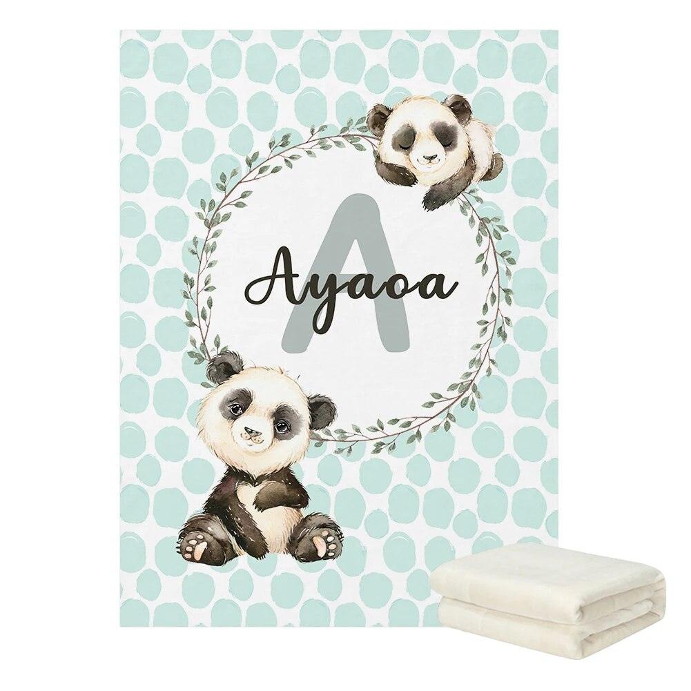 Playful Panda Name Blanket