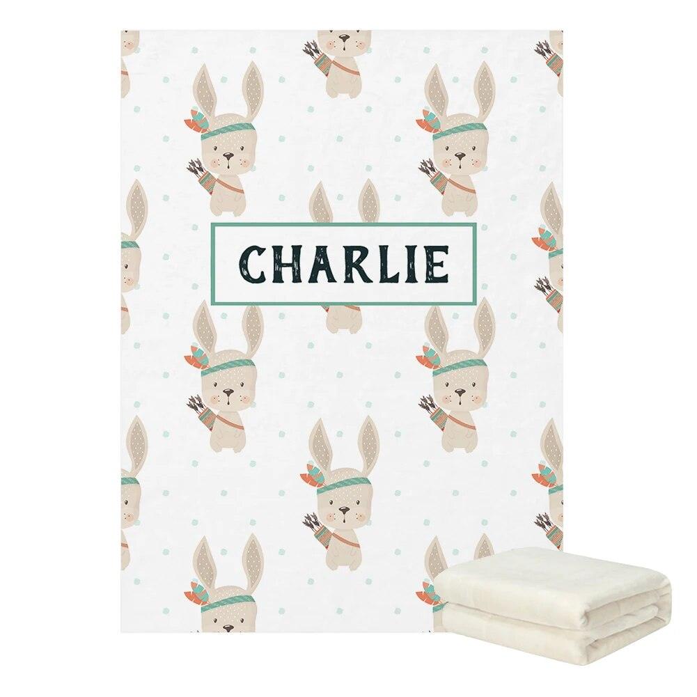 Personalized Rabbit Bear Blanket