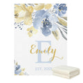 Watercolor Floral Blanket Personalized Soft Baby Name Throw