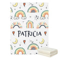 Custom Name Rainbow Blanket for Kids Room Decor