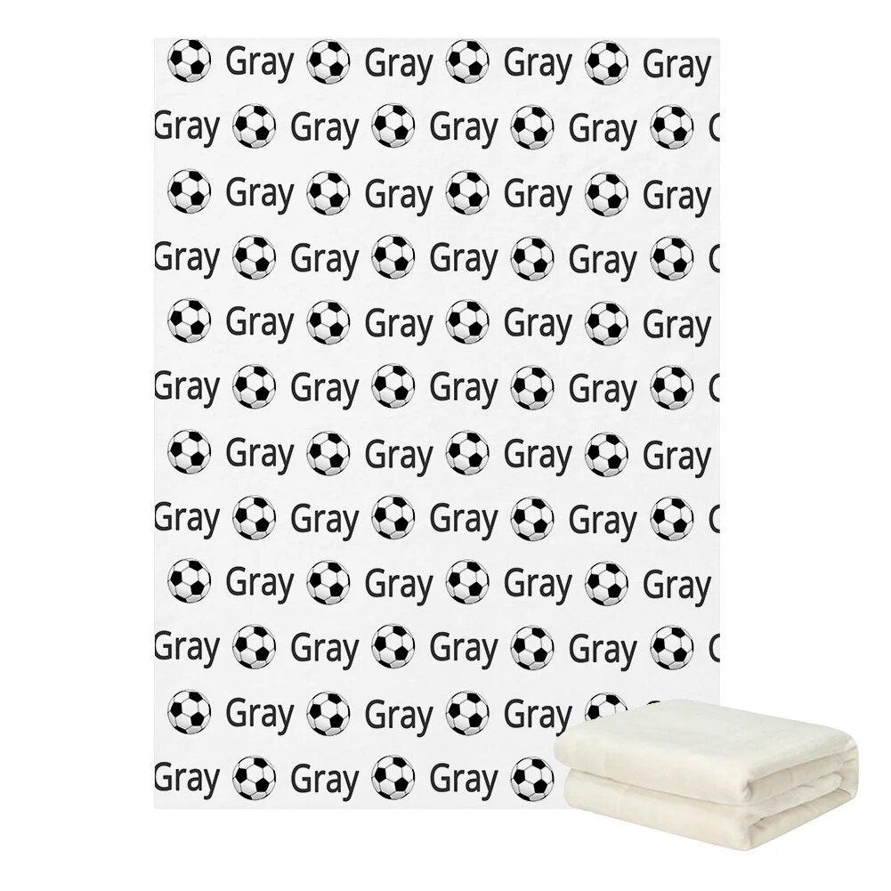 Personalized Soccer Blanket Custom Baby Gift with Name