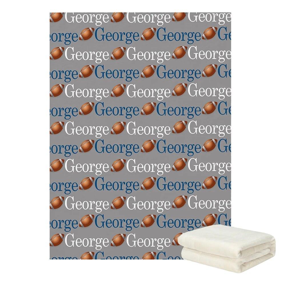 Personalized Soccer Blanket Custom Baby Gift with Name