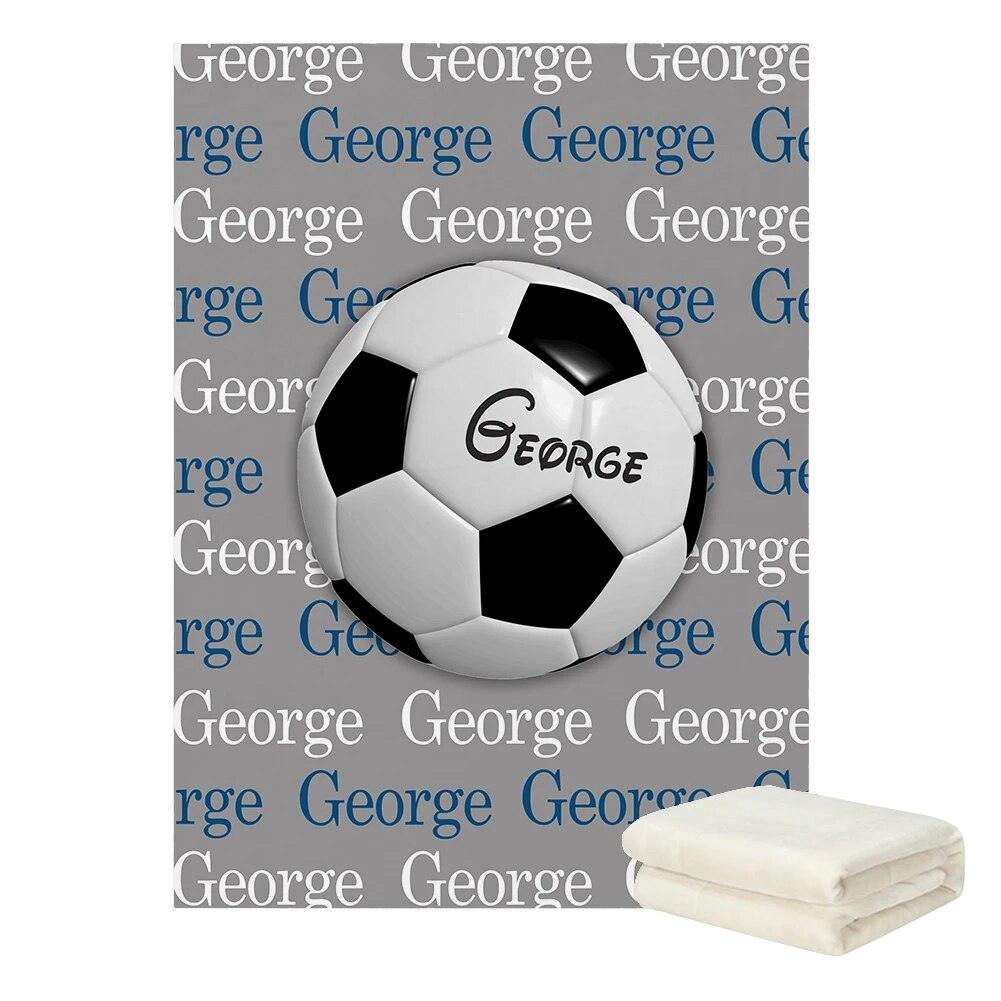 Personalized Soccer Blanket Custom Baby Gift with Name