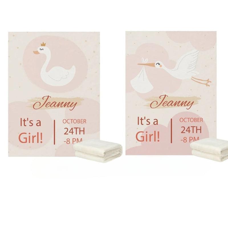 Personalized Swan Graphic Blanket