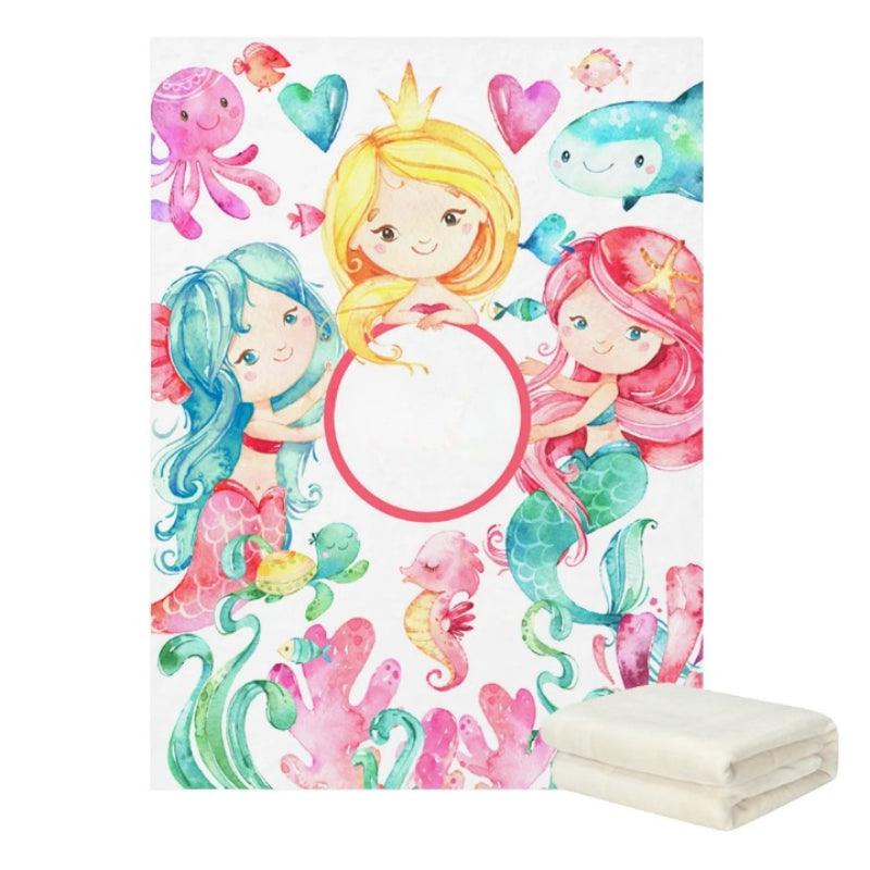 Kids Underwater Baby Blanket Personalized Sea Life Fleece