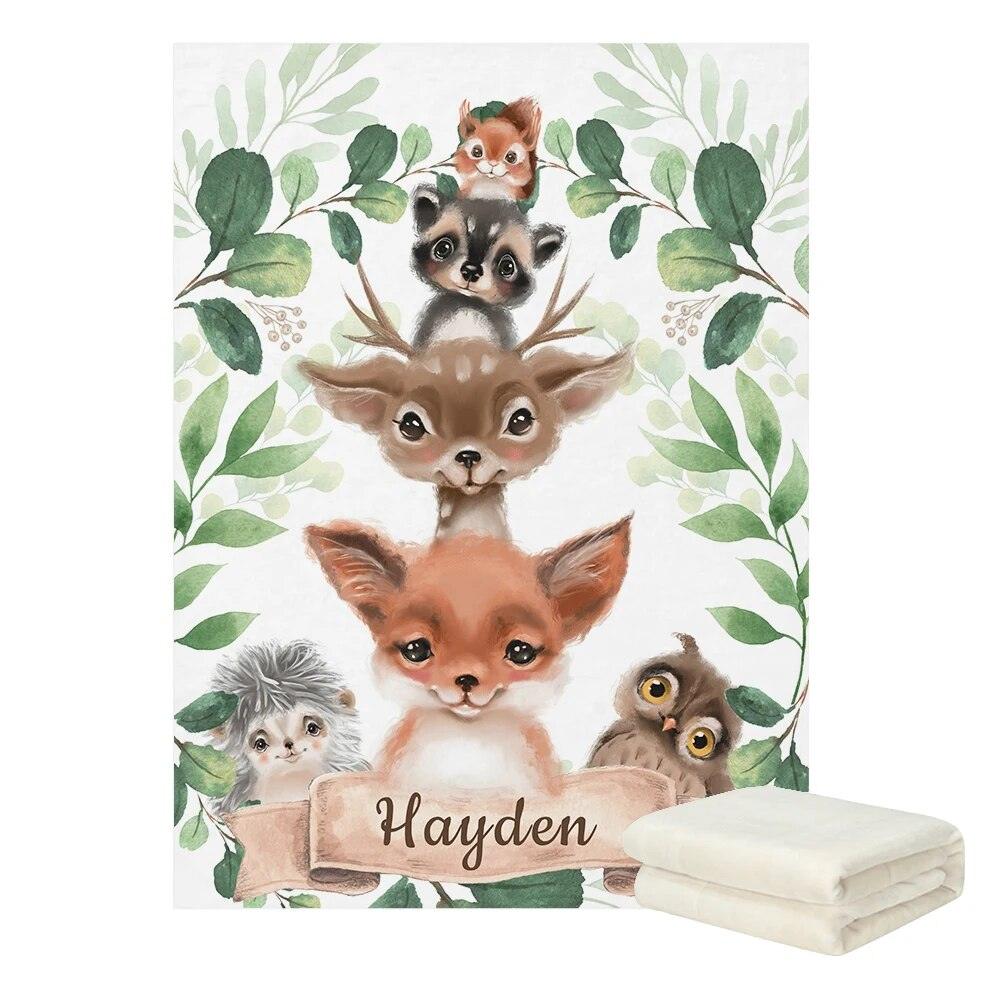 Personalized Woodland Name Blanket