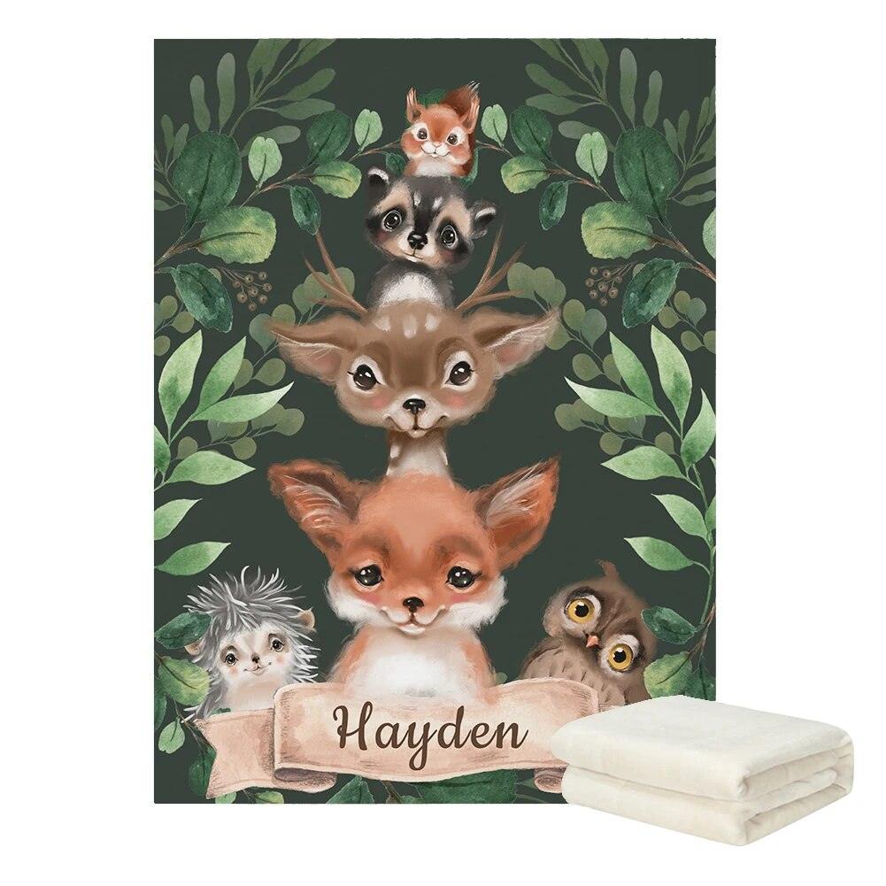 Personalized Woodland Name Blanket