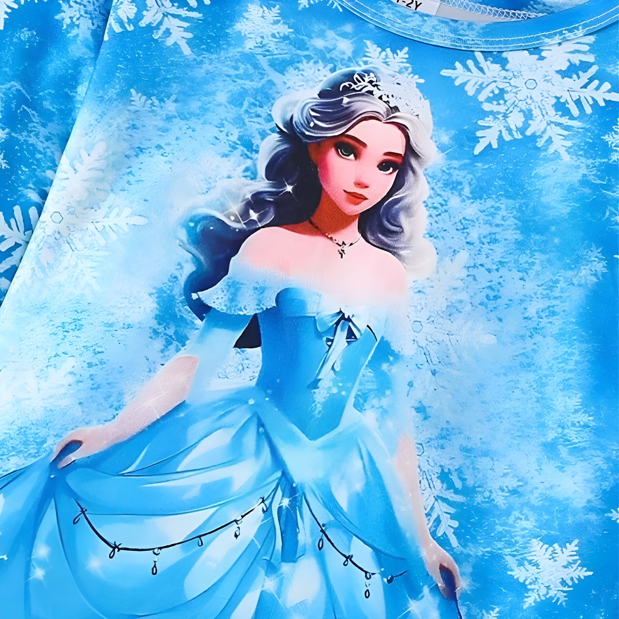 Girls Princess And Snowflake Theme Pajama Set
