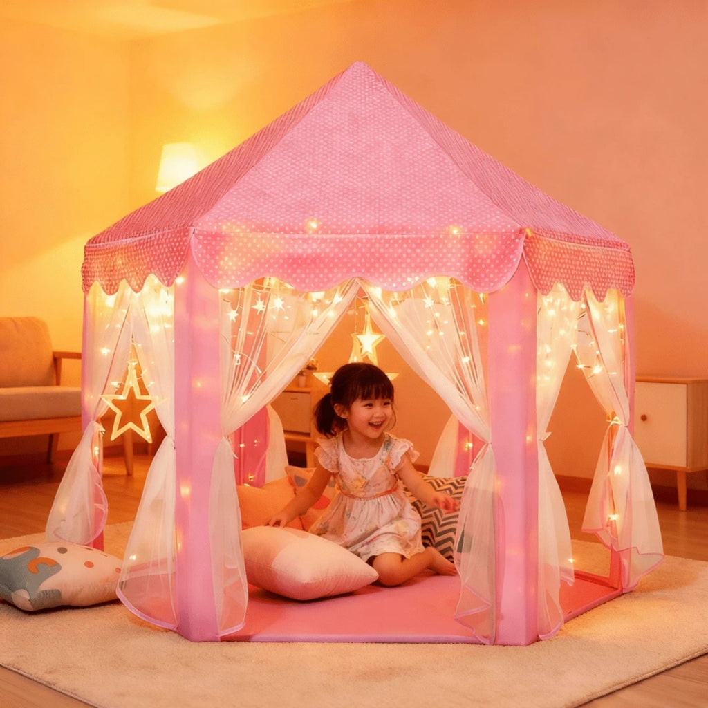 Castle Princess Play Tent With Star Lights