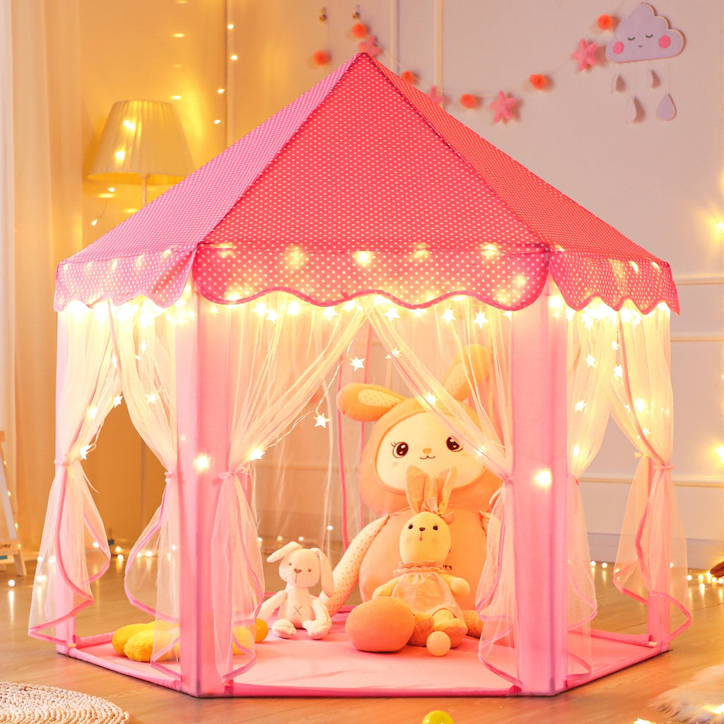 Castle Princess Play Tent With Star Lights