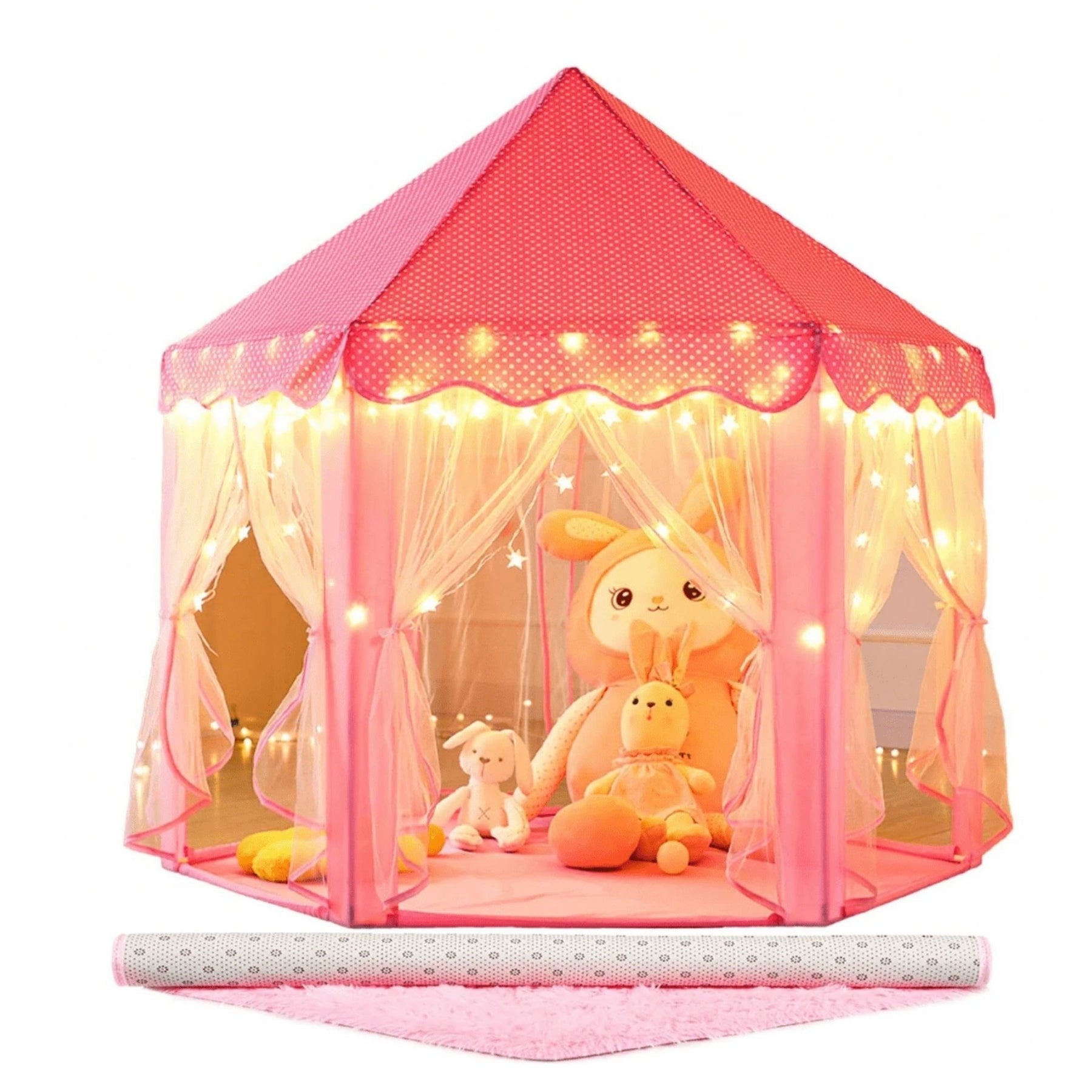 Castle Princess Play Tent With Star Lights