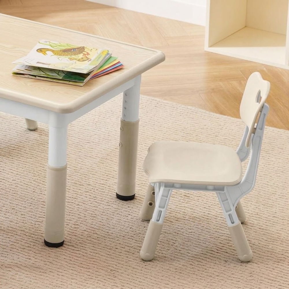 Adjustable Study Table And Chair Set With 2 Seats For Kids Learning