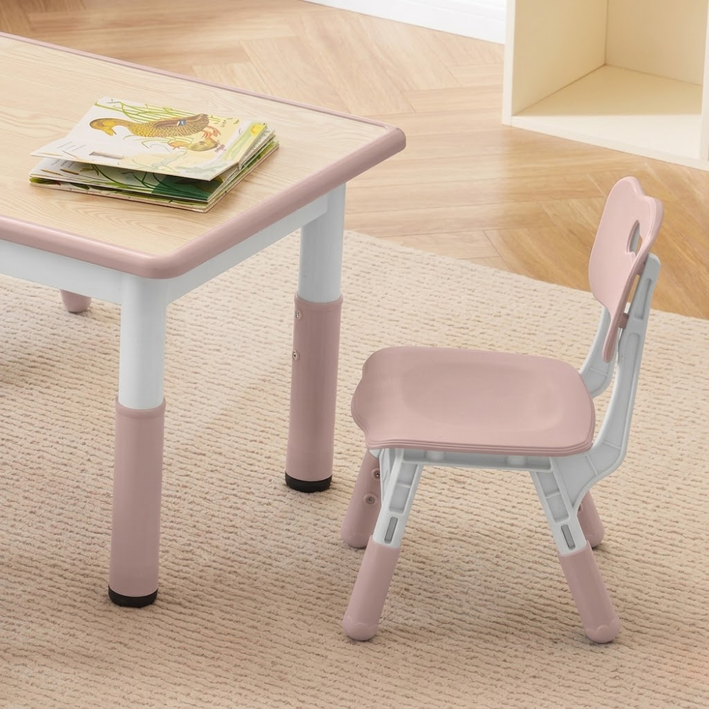 Adjustable Study Table And Chair Set With 2 Seats For Kids Learning