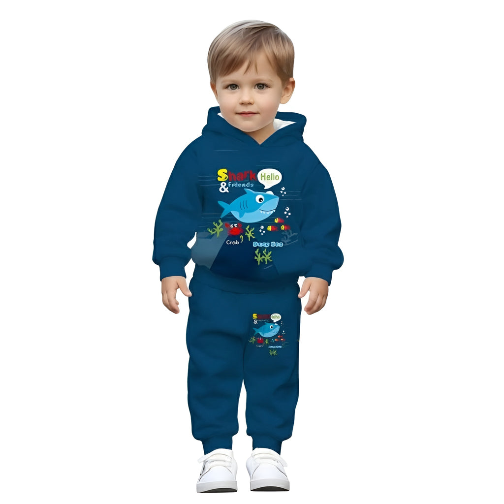 Babies Shark Theme Hood And Matching Pants