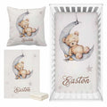 Custom Name Sleeping Bear Crib Bedding