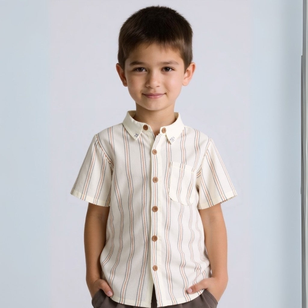 Baby Boys Gauze Slub T-Shirt And Shorts Set