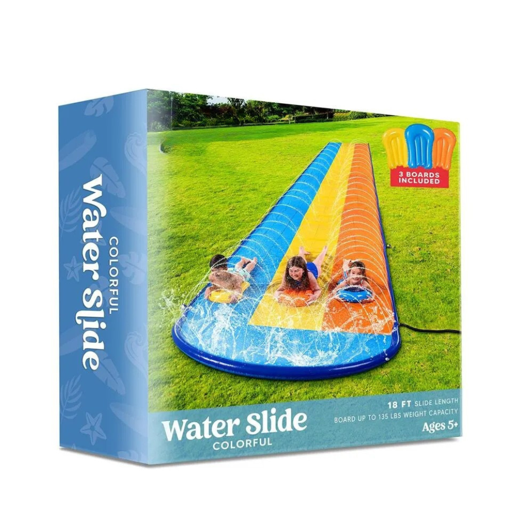 18ft Triple Lane Water Slide With Bodyboards