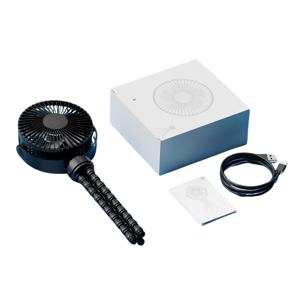 Rechargeable Stroller Clip Fan With Flexible Tripod