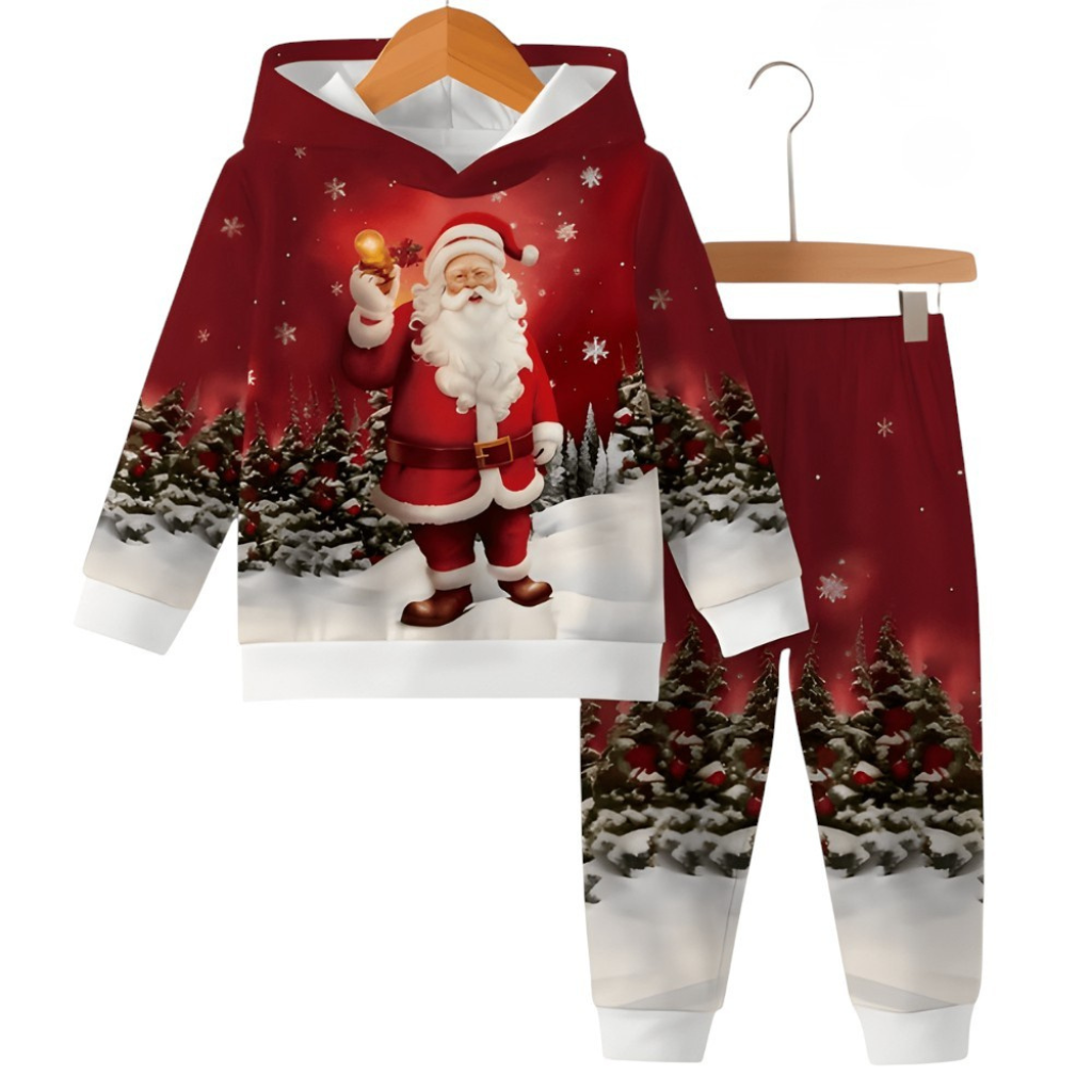 Boys Christmas Themed Hoodie And Pants Set