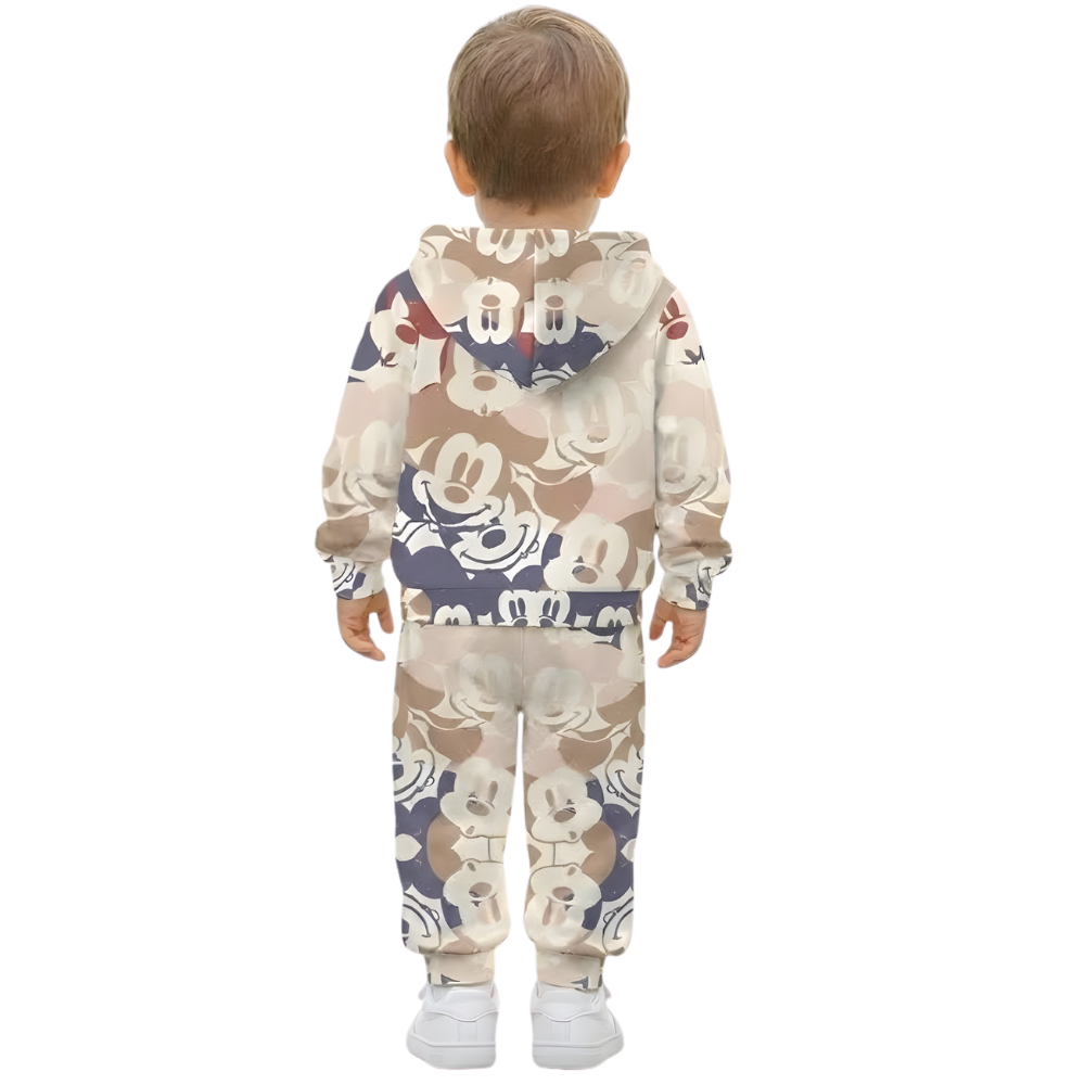 Boys Cartoon Print Graphic Hoodie And Sweatpants Set