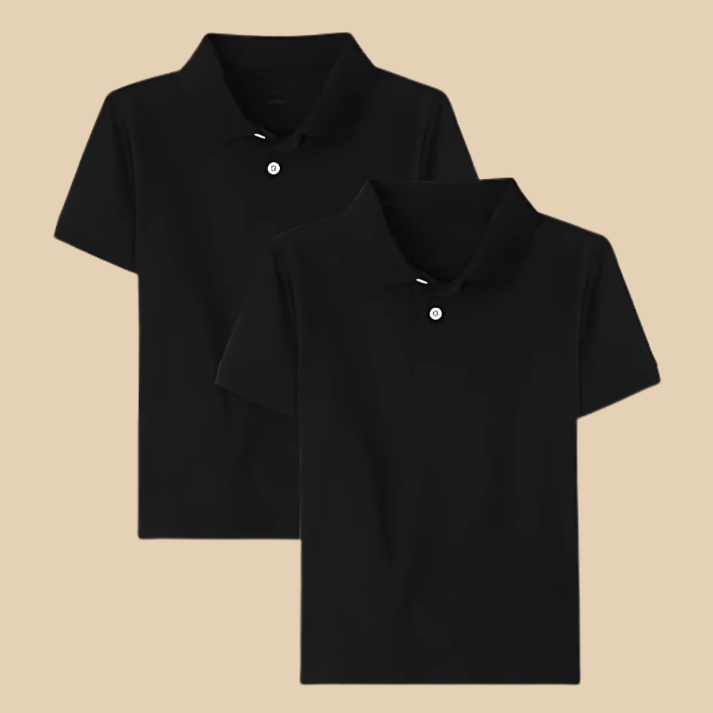Pack Of 2 Boy Short Sleeve Pique Polo T Shirts