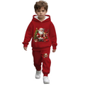 Boys Christmas Santa And Elves Print Hoodie Pants Set
