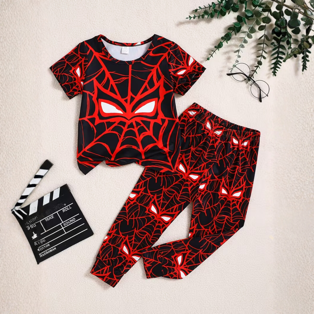 Boys Spider Web Design Pajama Set
