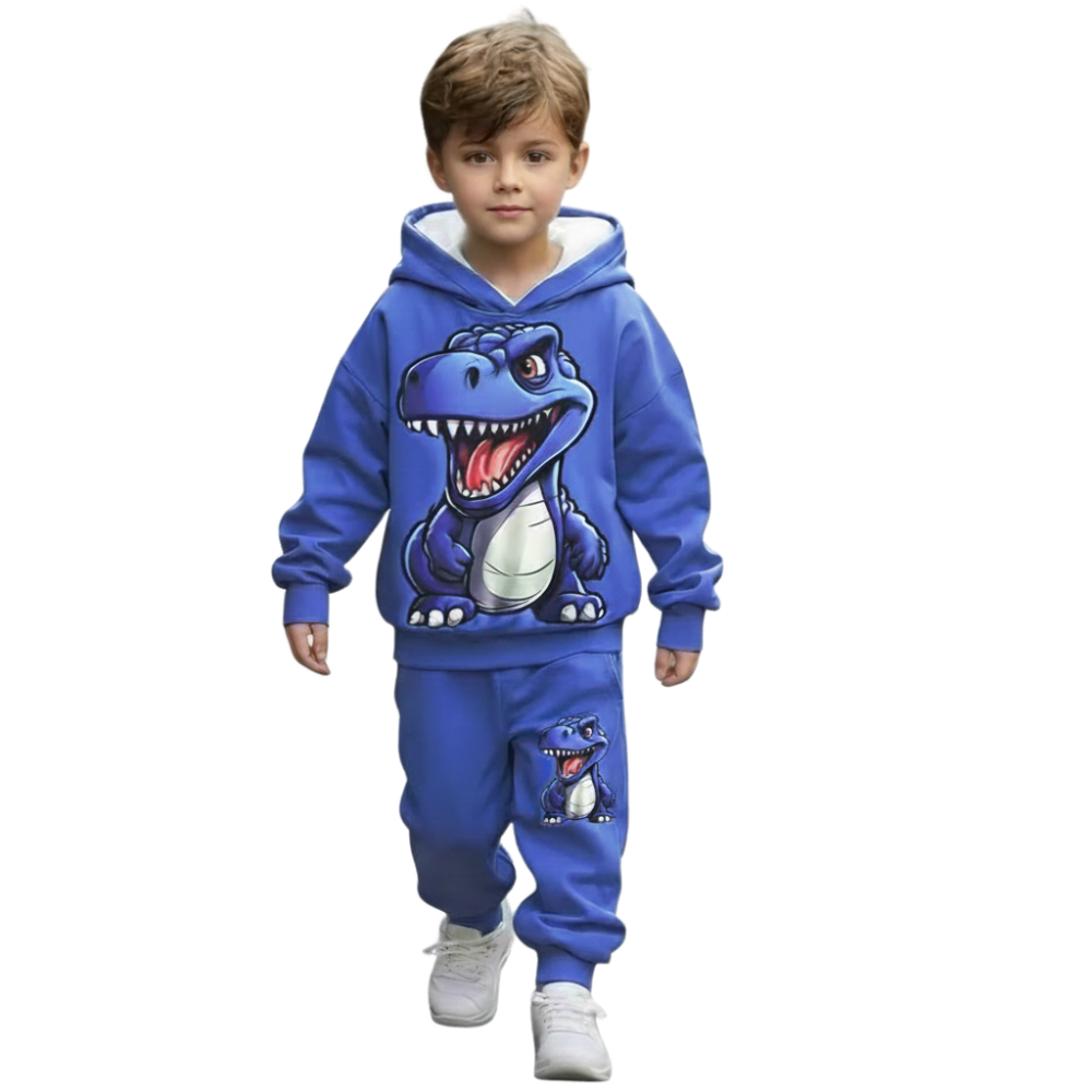 Boys Dinosaur Printed Hoodie And Sweatpants Set