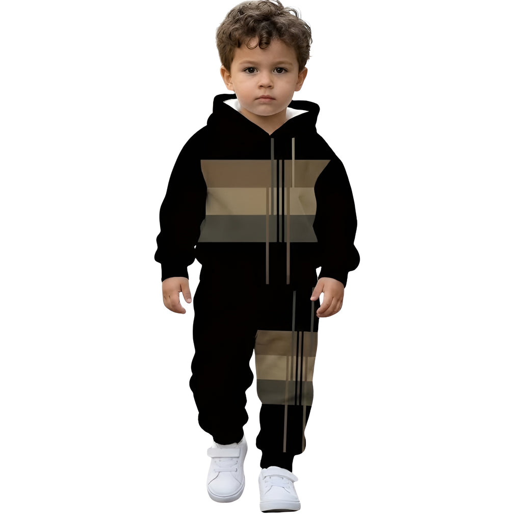 Boys Striped Hoodie And Pants Set