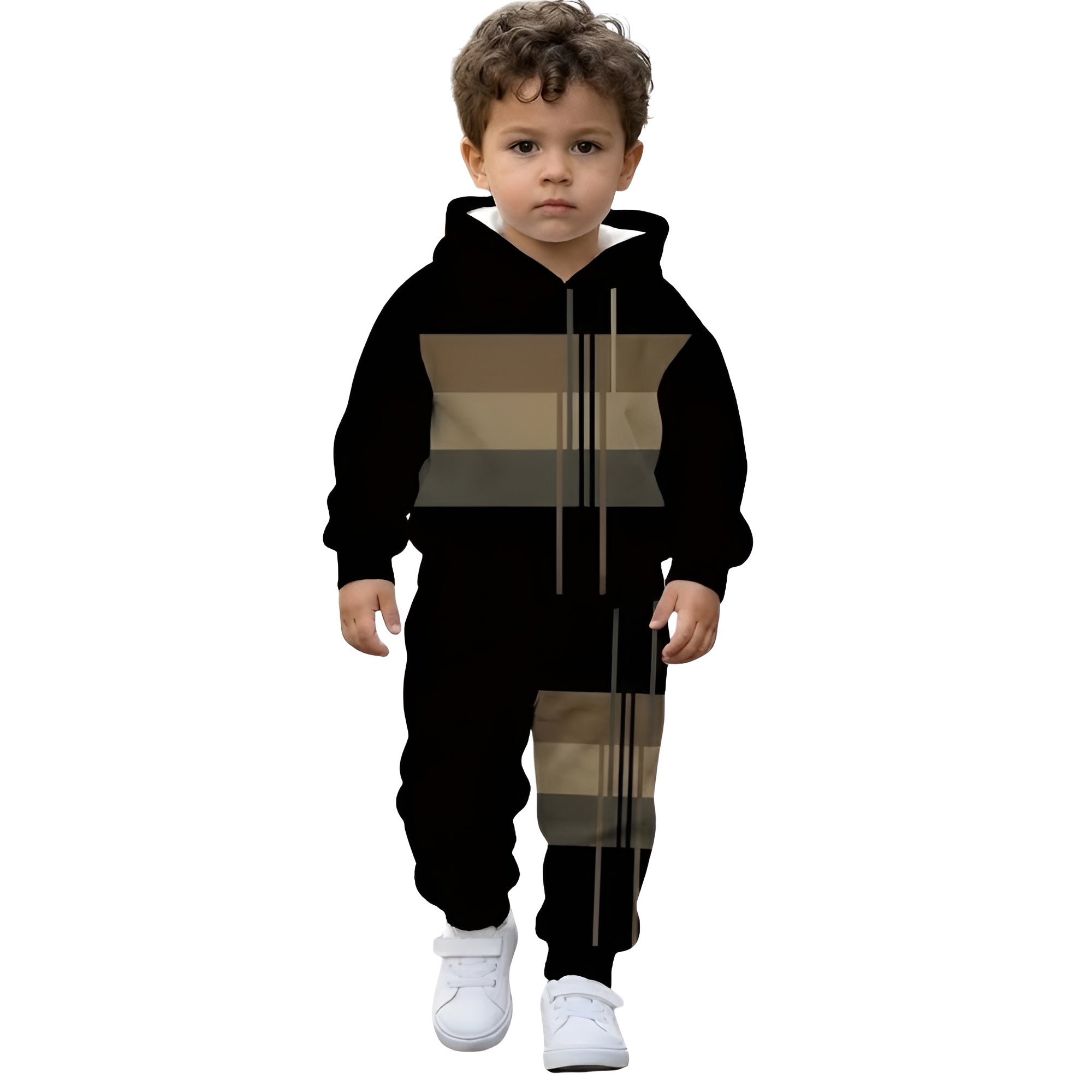 Boys Striped Hoodie And Pants Set