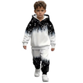 Boys Long Sleeve Printed Hoodie And Pants Set