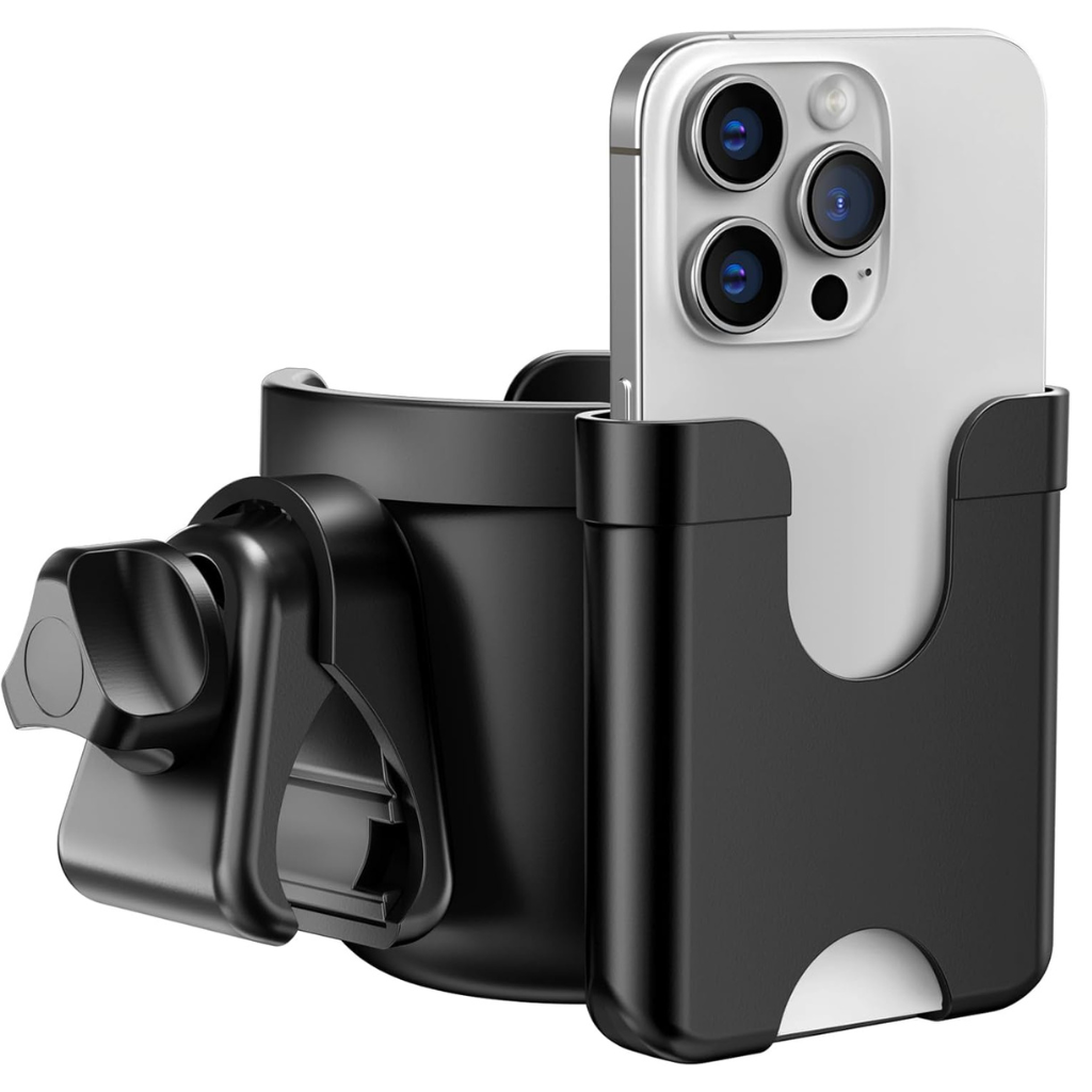 Stroller Cup Holder With Phone Slot