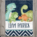 Watercolor Dinosaur Name Blanket