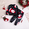 Cozy Pajama Suit with Santa Print For Christmas