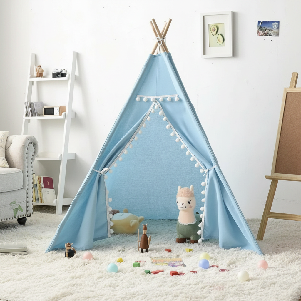 Kids Portable Canvas Teepee Play House