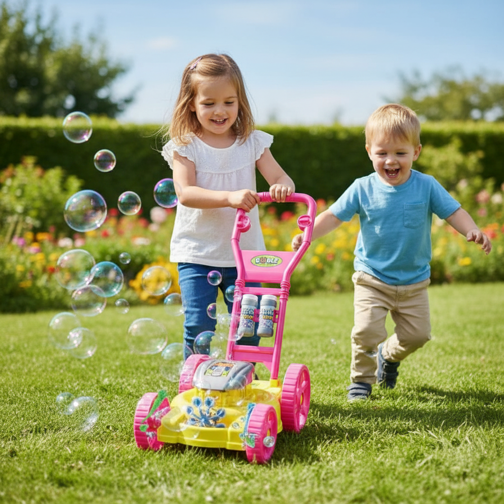 Toddler Lawn Mower Toy With Bubble Maker