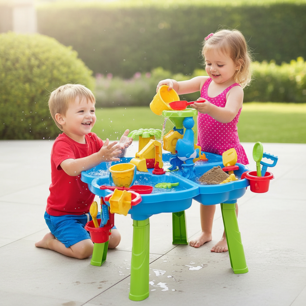 Sand And Water Table With Tools For Water Activity