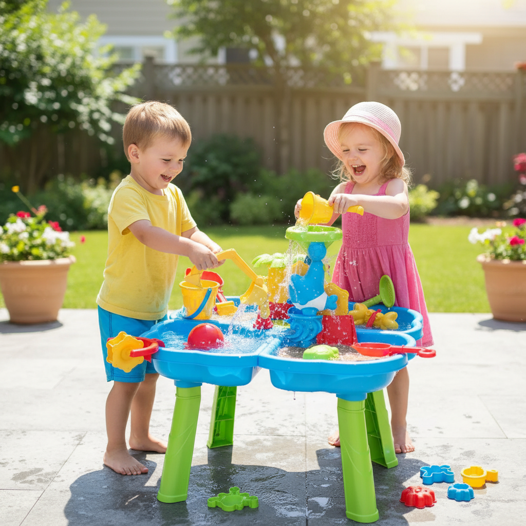 Sand And Water Table With Tools For Water Activity