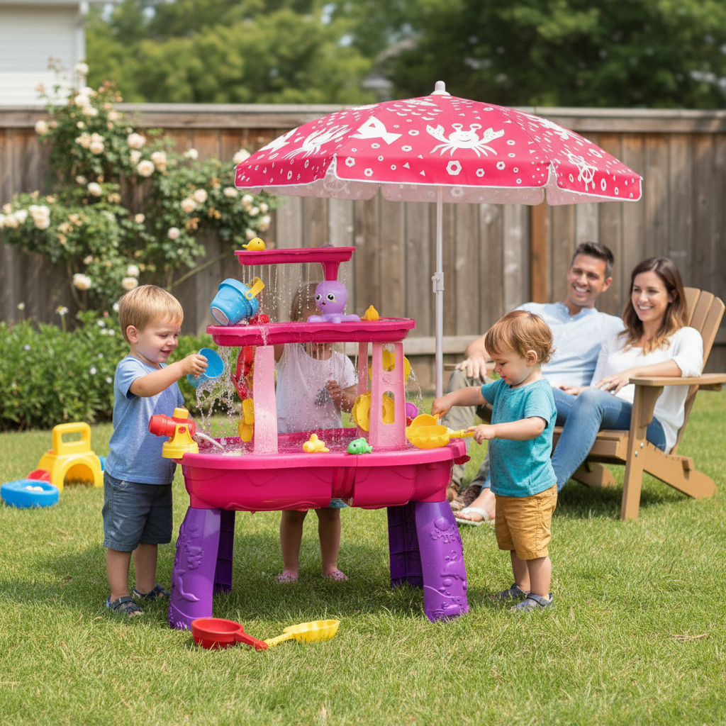 Toddlers Outdoor Splash Water Table With Sand Play Set