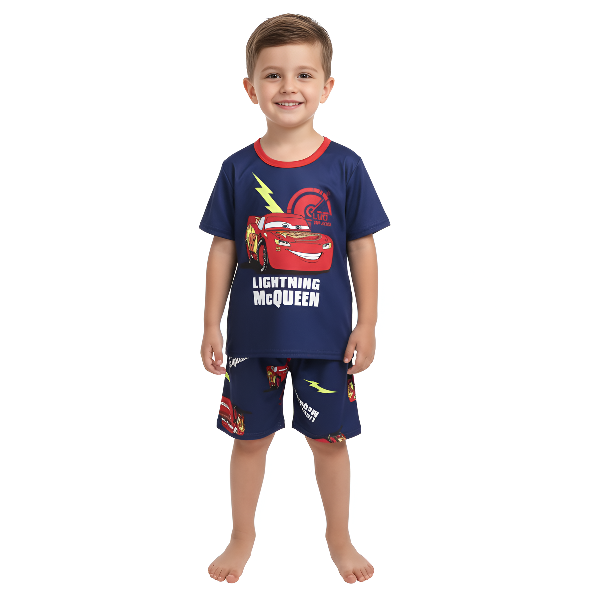 Kids Racing Car Character Printed Pajama Set