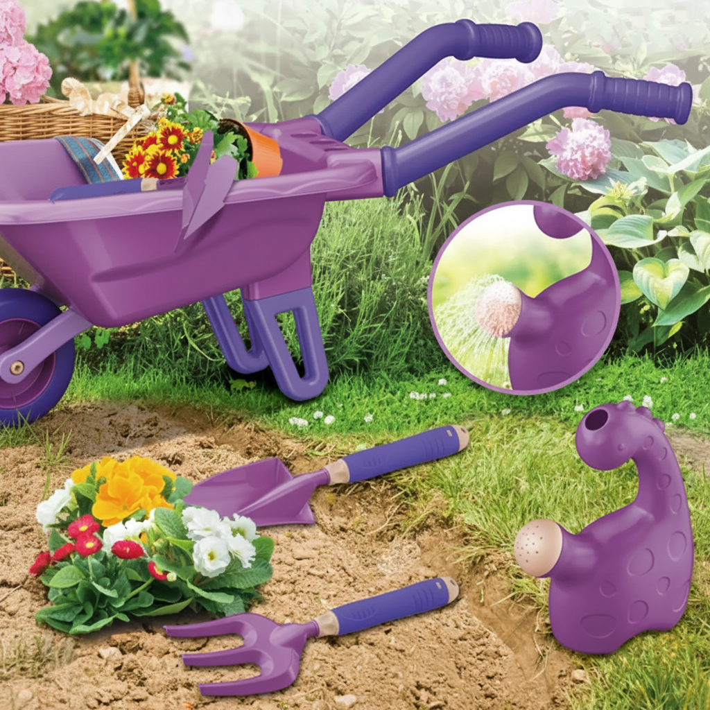 Kids Gardening Set With Wheelbarrow And Tools