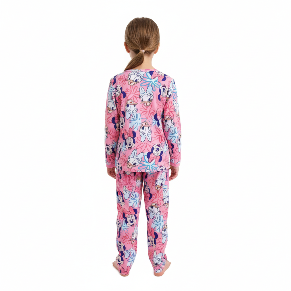 Kids Minnie And Daisy Printed Pajama Set With Floral Design